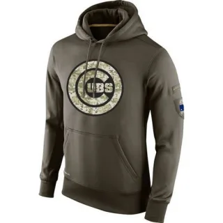 Men's Chicago Cubs Salute To Service KO Performance Hoodie - Olive