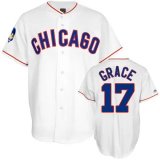 Replica Men's Mark Grace Chicago Cubs 1968 Throwback Jersey - White